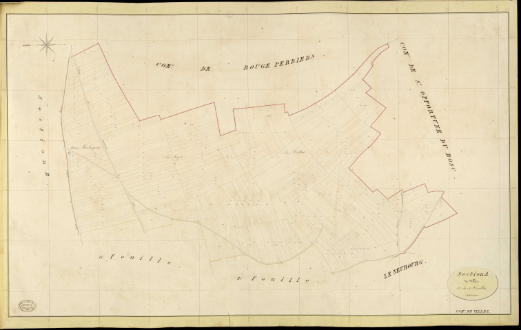 Villez-sur-le-Neubourg. Section A _ de Villez _ 1re de 4 Feuilles