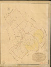 Sacquenville. Tableau d'assemblage _ du Plan Parcellaire de la Commune de Sacquenville _ Canton de Evreux (nord) - Evreux - Eure. _ Terminé sur le Terrain le 18 Juin 1841 , sous l'administration de M. de Monicault, Préfet _ M. Bautier, Maire _ sous la Direction de M. Garnier, Directeur des Contributions directes _ M. Le Fébure, Géomètre en Chef. _ Par M. Pizier, Géomètre de 1re classe.