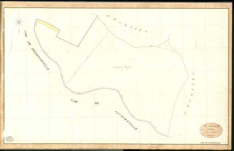 Tourneville. Section A _ des Roches _ 1re de 4 Feuilles