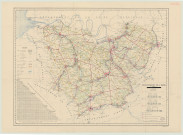 Carte du département de l'Eure indiquant l'emplacement des ponts dépendants des routes nationales et des chemins départementaux et leur limite de charge