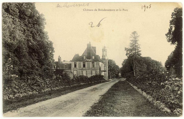 Authevernes. Château de Boisdenemetz et le Parc.