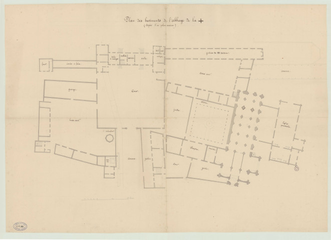 Croix-Saint-Leufroy (La) _"Plan des bâtiments de l'abbaye de La Croix".