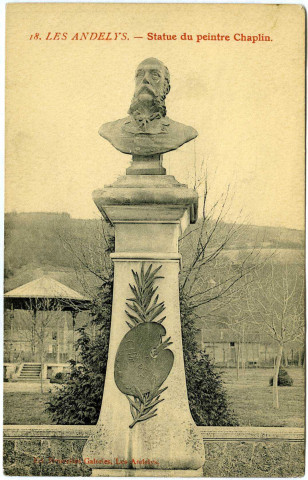 Andelys (Les). Statue du peintre Chaplin.