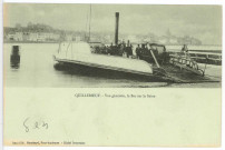 Quillebeuf-sur-Seine. Vue générale, le Bac sur la Seine.