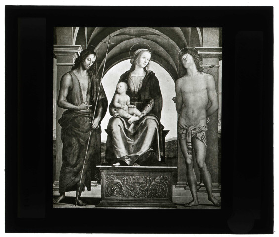 Musée de Florence (Italie), tableau de Vannucci « la Vierge, Saint-Jean-Baptiste et Saint-Sébastien ».