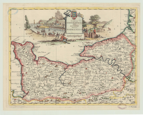 Carte géographique du gouvernement de Normandie