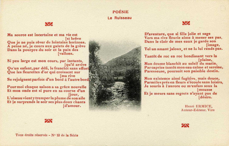 Divers. Poésie. - Le Ruisseau.