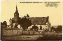 Corneville-sur-Risle. Environs de Pont-Audemer. - Corneville. - L'Eglise et la demeure des Ancêtres.