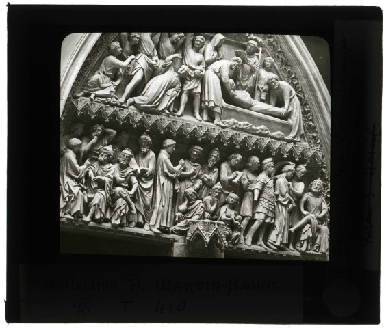 Cathédrale Notre-Dame de Paris, transept sud, tympan porte Saint-Étienne.