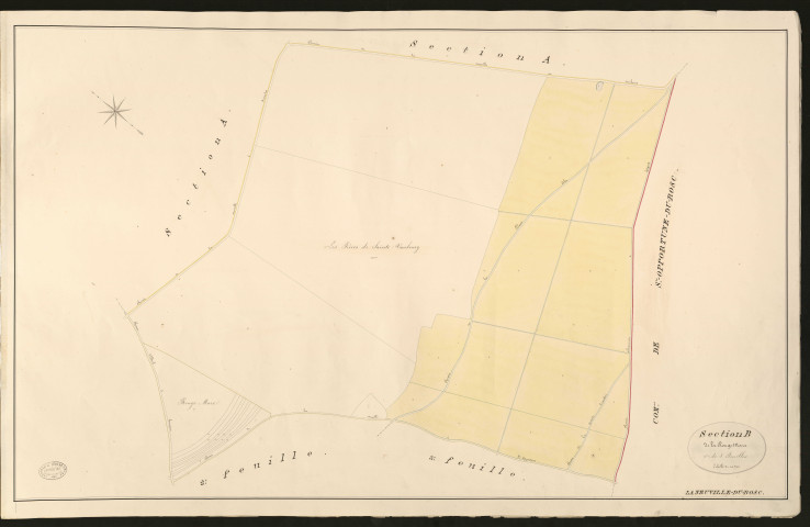 Neuville-du-Bosc (La). Section B _ de la Rouge Mare _ 1 re de 3 Feuilles
