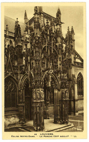 Louviers-Ville. Eglise Notre-Dame - Le Porche (XVe siècle).