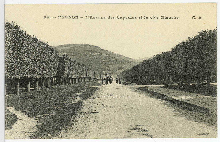 Vernon-Ville. Avenue des Capucins et la côte Blanche.