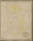 Neaufles-sur-Risle. Tableau d'assemblage _ du Plan Parcellaire de la Commune de Neaufles sur Risle _ Canton de Rugles - Evreux - Eure. _ Terminé sur le Terrain le 26 Aout 1834, sous l'administration de M. A Passy, Préfet _ M. Perrault, Maire _ et sous la Direction de M. Marel, Directeur des Contributions directes _ M. Le Fébure, Géomètre en Chef. _ Par M. Drouet, Géomètre de 1re classe.