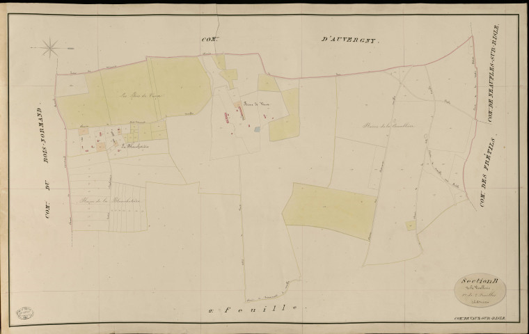 Vaux-sur-Risle. Section B _ de la Vicallerie _ 1re de 2 Feuilles