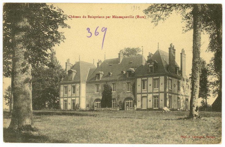 Ménesqueville. Château du Boispréaux par Ménesqueville (Eure).