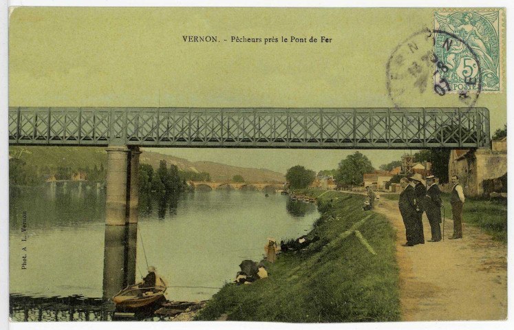 Vernon-Ville. Pêcheurs près le Pont de Fer.