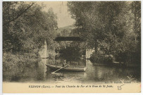 Vernon-Ville. Pont du chemin de fer et le bras Saint-Jean.