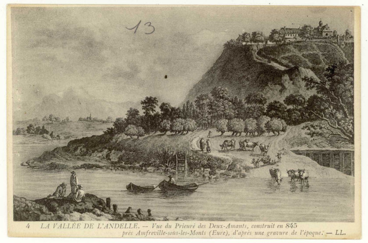 Amfreville-sous-les-Monts. Vue du Prieuré des Deux-Amants, construit en 845.