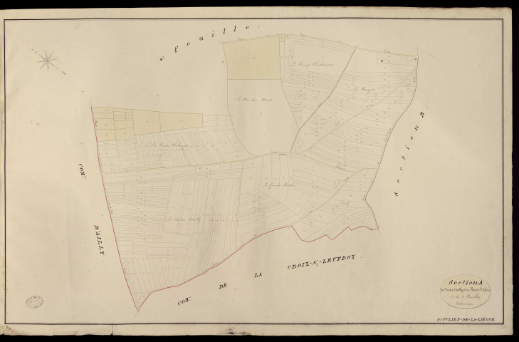 Saint-Julien-de-la-Liègue. Section A _ des Ventes d'Ailly et Bois de St.-Julien _ 1re de 2 Feuilles