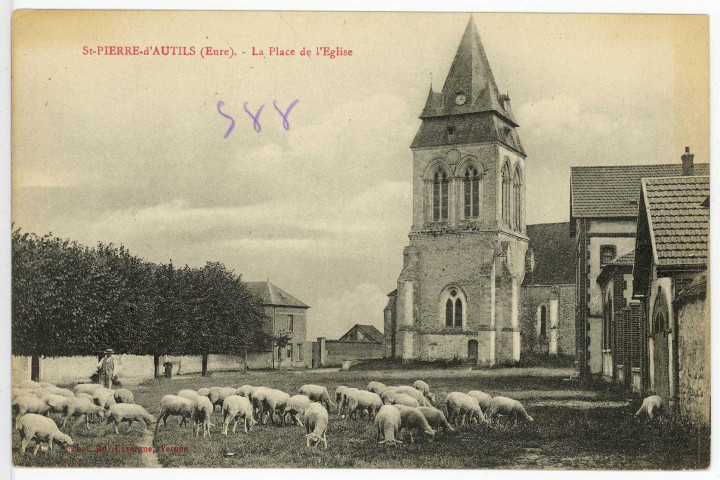 Saint-Pierre-d'Autils. Place de l'Eglise.