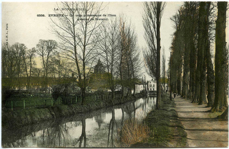 Evreux-Ville. Un coin pittoresque de l'Iton - Avenue de Breteuil.