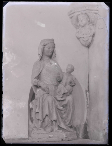 Église du Tilleul-Lambert (Eure), statue de Vierge à l'enfant.