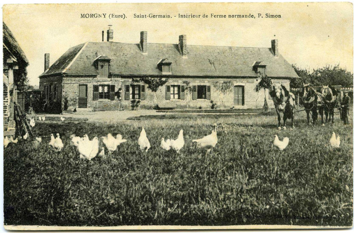 Morgny. Saint-Germain. - Intérieur de Ferme normande, P. Simon.