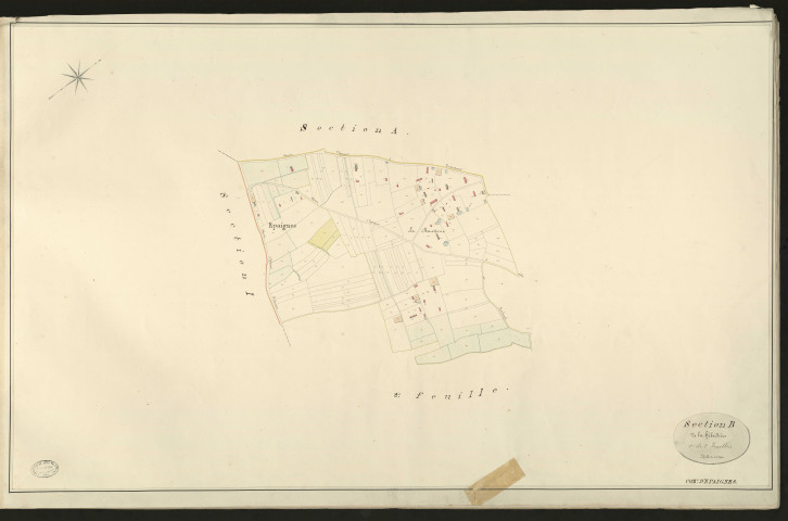 Epaignes. Section B _ de la héberdière _ 1re de 2 Feuilles