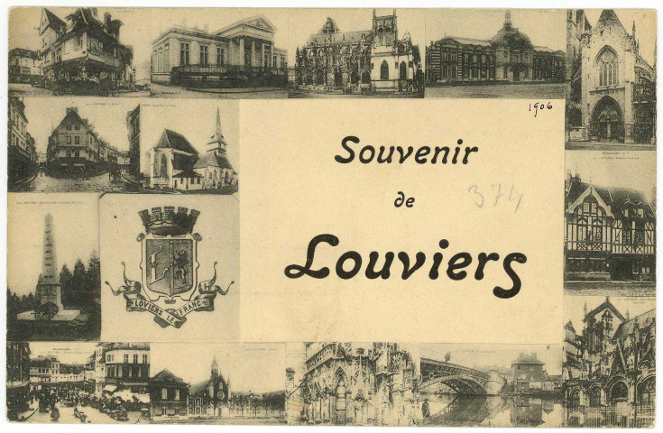 Louviers-Ville. Carte souvenir.