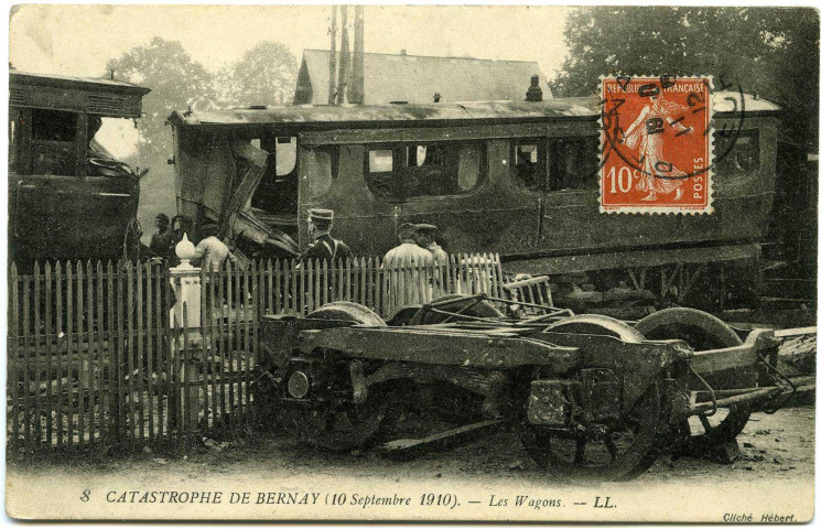 Bernay. Catastrophe de Bernay (10 septembre 1910). - Les Wagons.