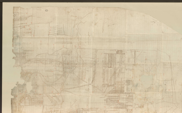 Bernay - Plan du village des Granges, du Bourg Le Comte, Frocourt, le Bois Taillefer et Champeaux. *