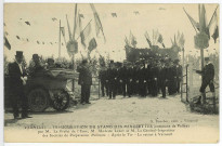 Verneuil-sur-Avre. Inauguration du Stand des Minerettes (commune de Pullay) par M. Le Préfet de l'Eure, M. Modeste Leroy et M. Le Général-Inspecteur des sociétés de Préparation Militaire - Après le Tir - Le retour à Verneuil.