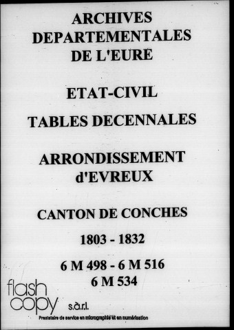 Canton de Conches, 1803-1832