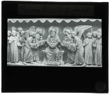 Cathédrale Notre-Dame de Reims (Marne), façade nord, portail de gauche, détail du Jugement Dernier.