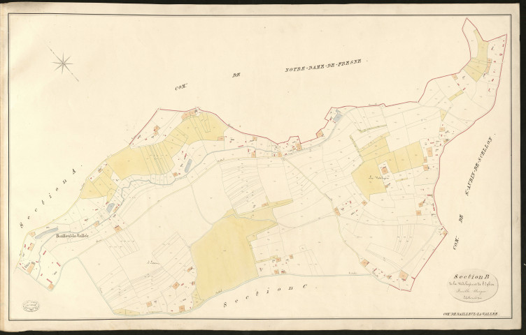 Bailleul-la-Vallée. Section B _ de la Vadelogère et de l'Eglise _ Feuille Unique