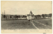 Evreux-Ville. Le Pré du Bel-Ebat et l'Eglise Saint-Taurin.
