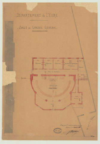 Evreux _"Salle du Conseil général". Préfecture.