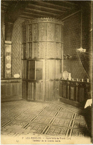Andelys (Les). Hostellerie du Grand Cerf, Tambour de la Grande Salle.