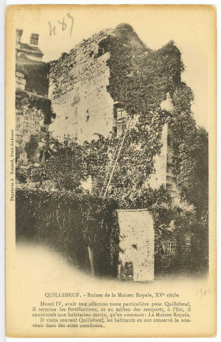 Quillebeuf-sur-Seine. Ruines de la Maison Royale, XVe siècle.