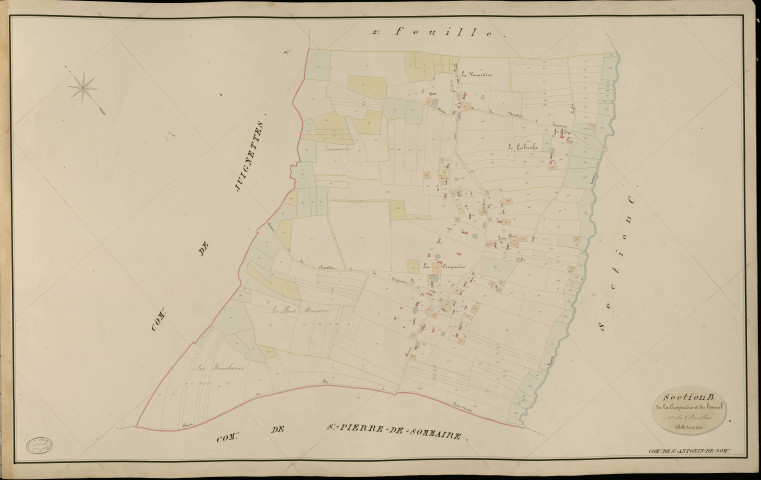 Saint-Antonin-de-Sommaire. Section B _ de la Crespinière et du Hamel _ 1re de 2 Feuilles