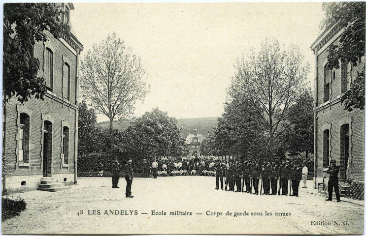 Andelys (Les). Ecole militaire - Corps de garde sous les armes.