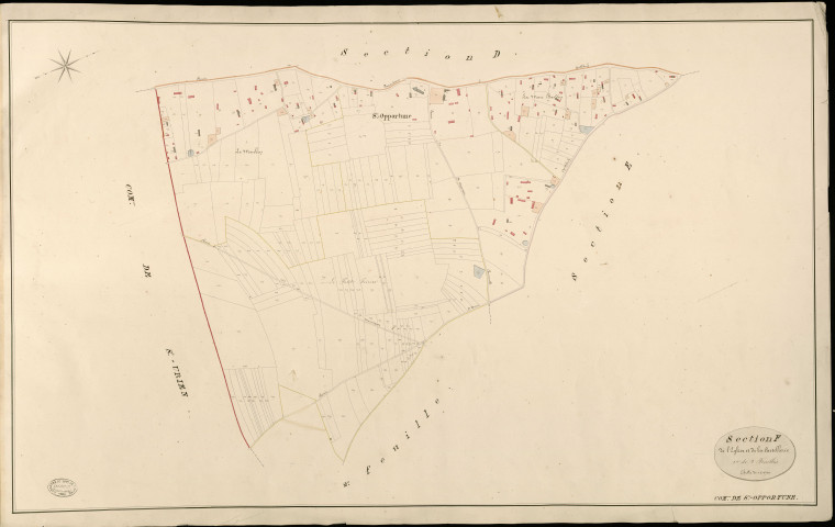 Sainte-Opportune-la-Mare. Section F _ de l'Eglise et de la Castellerie _ 1re de 2 Feuilles