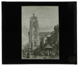 Église Saint-Jean d'Elbeuf (Seine-Maritime), gravure du XIXème siècle extraite de "La Normandie Illustrée".