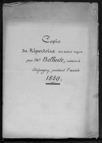 BELHOSTE Adolphe Maximilien, 1859-1867