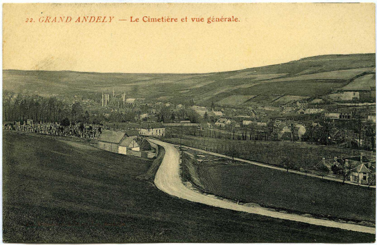 Andelys (Les). Grand Andely - Le cimetière et vue générale.