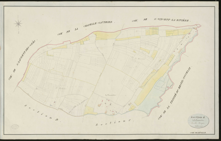 Réville. Section A _ de la Francardière _ Feuille unique _ Echelle de 1 à 2500