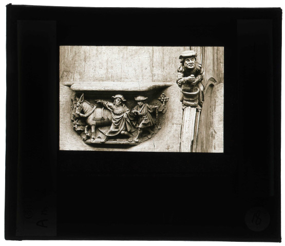 Cathédrale Notre-Dame d'Amiens (Somme), miséricorde "Abraham, son serviteur et l'âne".