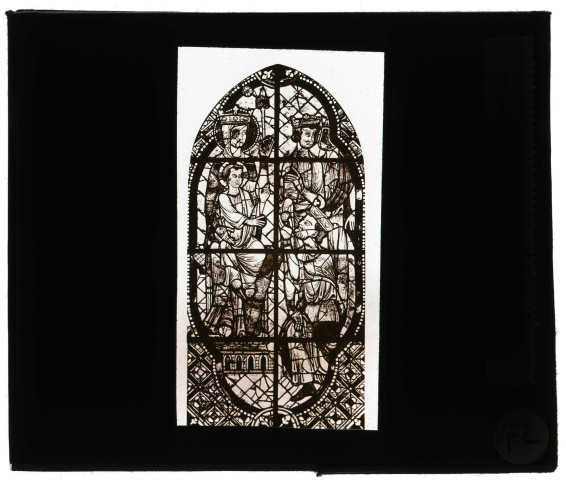 Cathédrale Notre-Dame de Chartres (Eure-et-Loir), verrière, médaillon "Adoration des Mages.