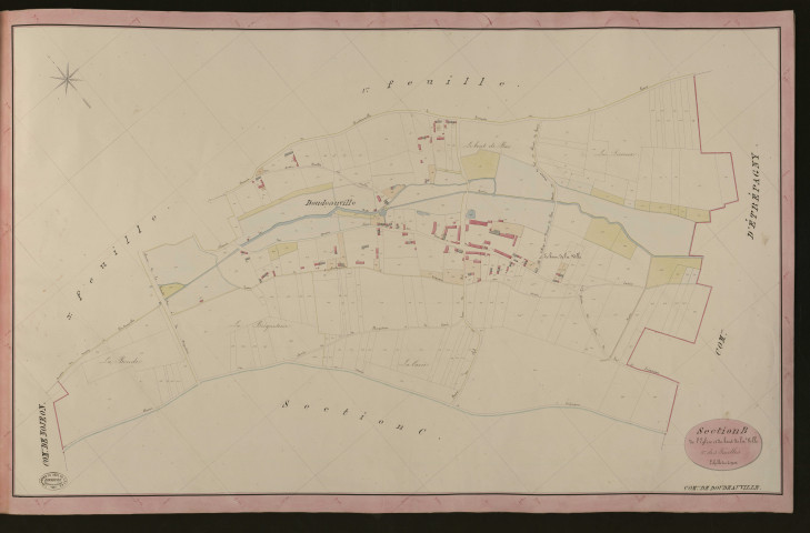 Doudeauville-en-Vexin. Section B _ de l'Eglise et du bout de la Ville _ 2e de 3 Feuilles