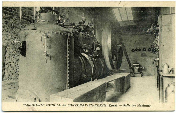 Fontenay. Porcherie Modèle de Fontenay-en-Vexin (Eure). - Salle des Machines.